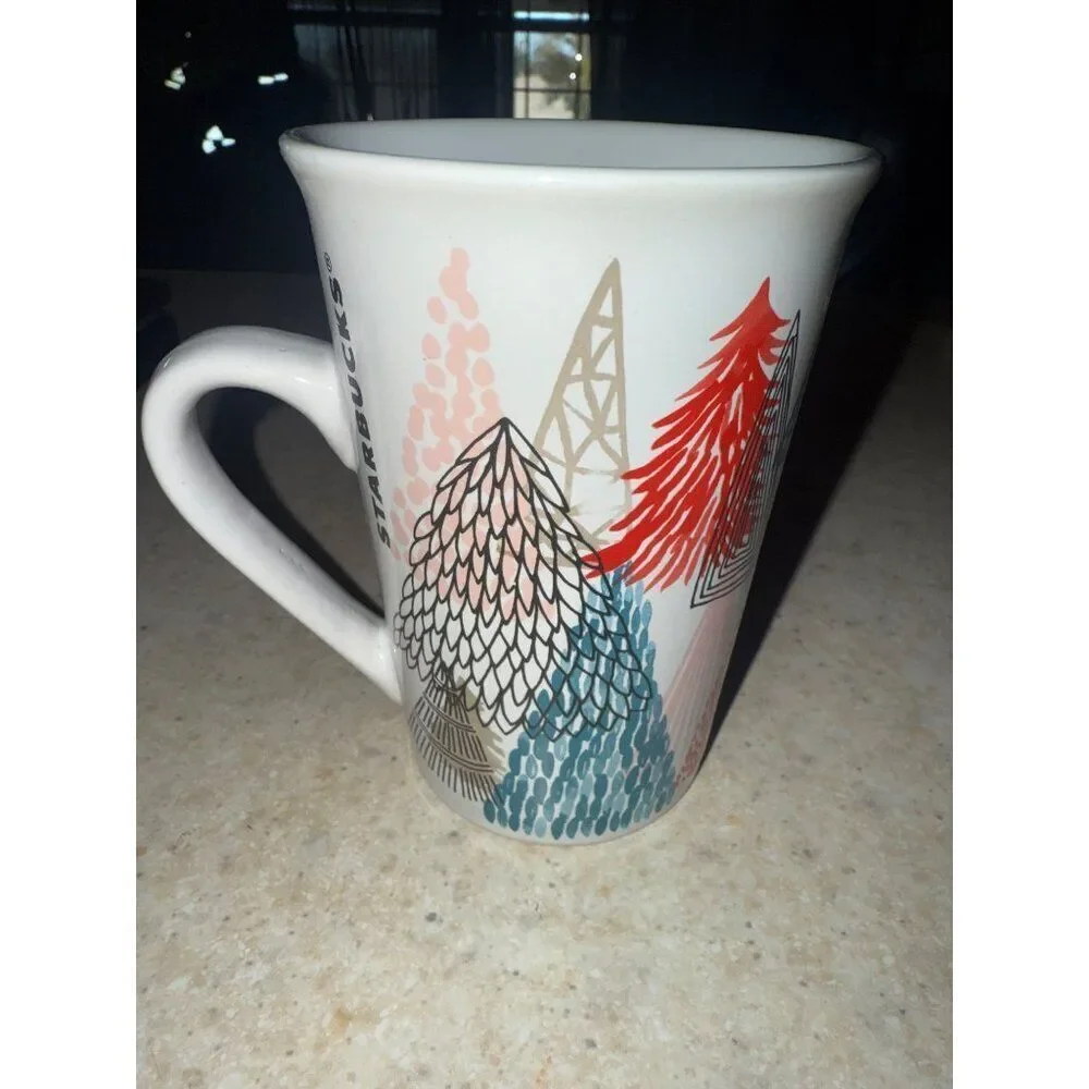 RARE 2017 Starbucks Christmas Holiday‎ Tree Ceramic Coffee Cup Tea Mug | 11 oz